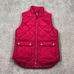 J. Crew Quilted Vest in Rich Burgundy Size XS
